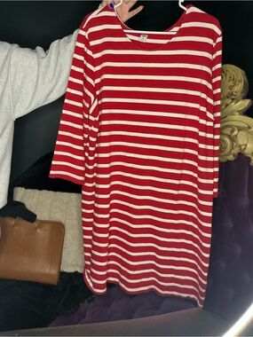 Old Navy Red and White Striped Women's Dress